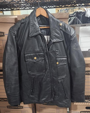 Pre Owned: Taylor's Leatherwear Black Leather Police Motorcycle Jacket