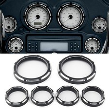 For Harley Touring FLHT FLHX 1996-2013 6x Speedometer Board Burst Gauge Bezel
