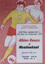 09/09/1978 Albion Rovers v
