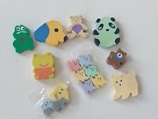 Bundle Of Vintage 80s 90s Eraser Inc Kittens Bears Dog Frog Panda Rubber 