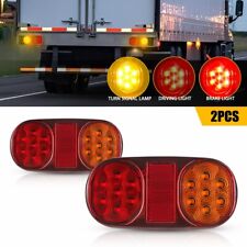 2X 14LED Tail Lights Indicator Stop Reverse Brake Rear Lamp Trailer Truck RV 12V