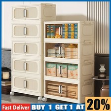 Large Folding Storage Box Stackable Case Cabinet Closet Home Organizer on Wheel