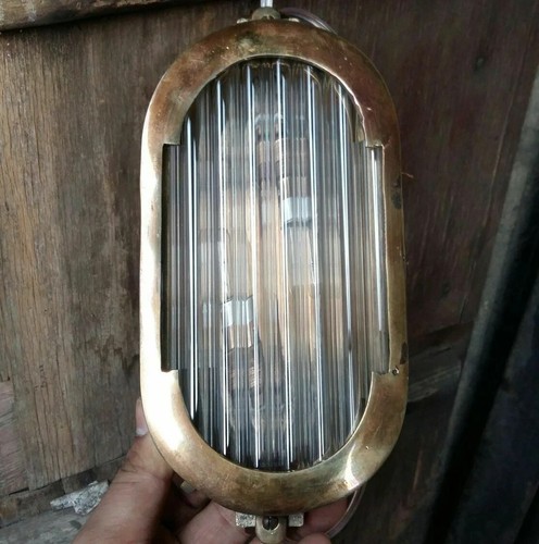 Vintage art deco brass glass - deco, &