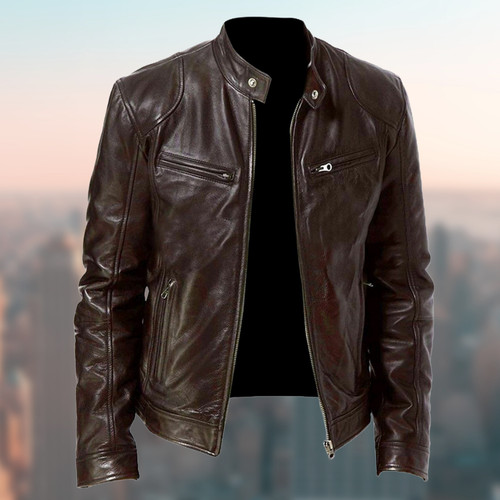 Mens leather bomber - mens, jacket