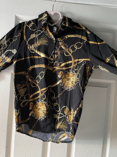Black gold chain print - chain,