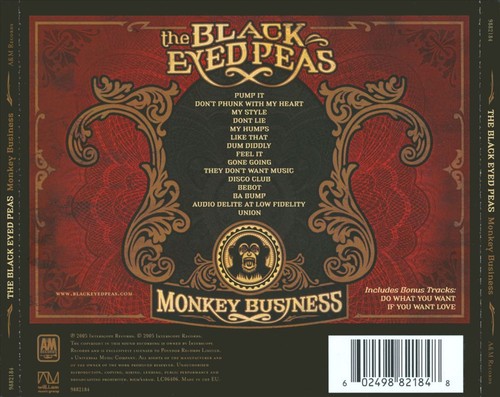 The black eyed peas monkey - black,