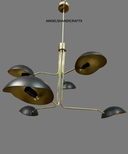 1950's Mid Century Brass Chandelier Orb Sputnik Italian Ceiling Light Halloween