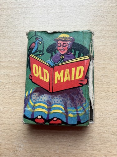 Vintage old maid card - old,