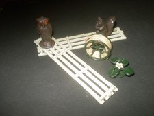 6 1930's BRITIONS LEAD GARDEN ? OWL SQUIRREL  HOSE LILY PLANT SLATS