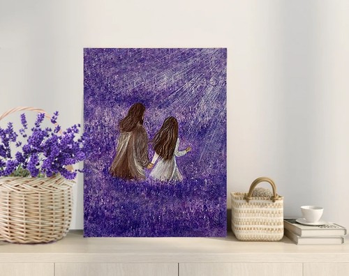Jesus painting wall art girl - jesus, art,
