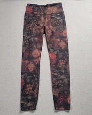 Athleta Small Printed Elation Tight Leggings Antoinette Norwegian Grey Roses 