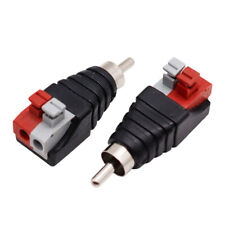5/10X Speaker Wire A/V Cable to Audio Male RCA Connector Adapter Jack Press Plug