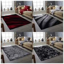 MODERN PATTERN RUG BLACK GREY