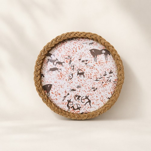 Vintage round wicker melamine - vintage,