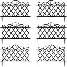 6 x Black Iron Effect Garden