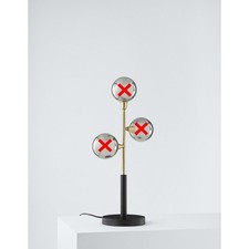 John Lewis Huxley Complete Antique Table Lamp - Black [Marks/Missing Shades) B+