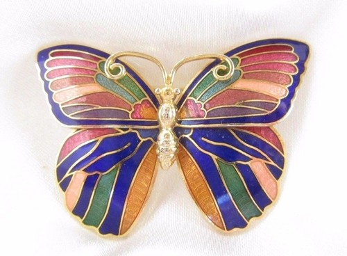Vintage enamel butterfly - vintage,