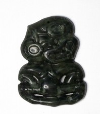 Hetian Green Jade Maori Tiki -