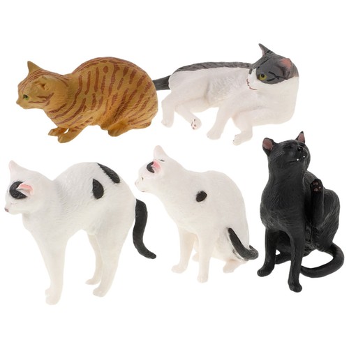 5pcs realistic cat figurines - realistic,