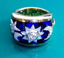 Authentic SALVINI (DAMIANI group) gold ring with diamonds SIZE M 1/2