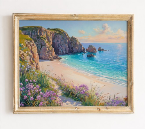 Cornish coastal cove art - cove,