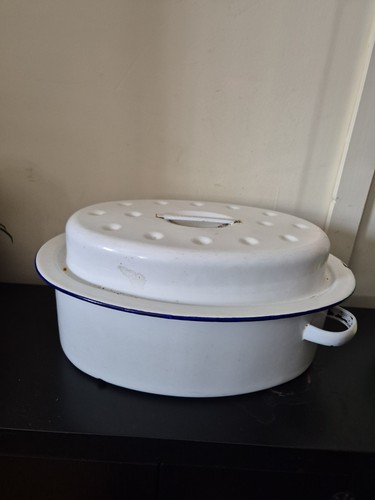 Vintage enamel oval - enamel,