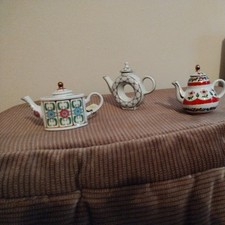 MINIATURE TEAPOT COLLECTION BY PORCELAIN ART - FLORAL PATTERN