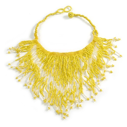 Statement glass bead bib - statement,