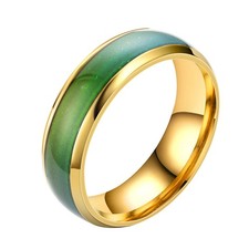 Mood Rings Women's Rings With Temperature Embossing Stainless Steel Mood Ring