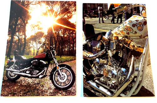 Two harley davidson postcards - two,