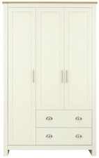 Cream 3 Door 2 Drawer Wardrobe