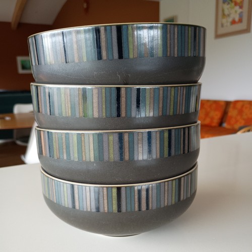 Denby jet stripe cereal - jet, bowls