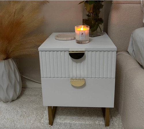 Modern bedside table - bedside, white