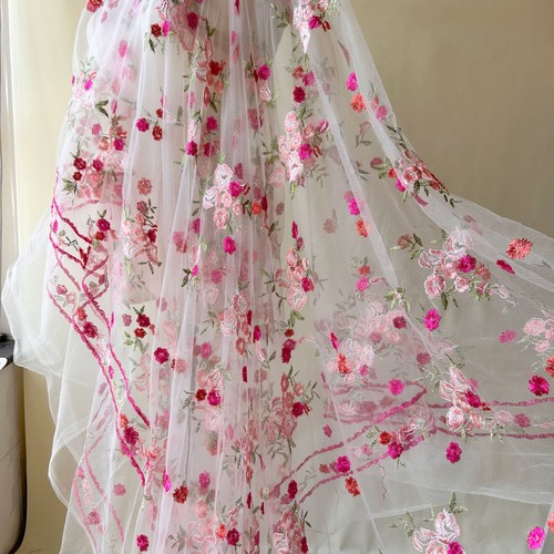 Colourful flower lace tulle - flower,