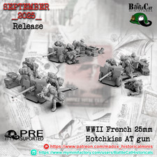 28mm WW2 French 25mm Hotchkiss Light Anti Tank Gun - Bolt Action Compatible