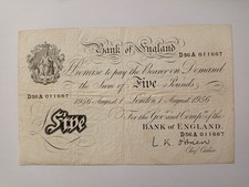 White note august 1956 lk - £5,