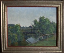 Summery River Landscape with