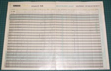 Yamaha Electone Organ C-55 Registration Chart Graphique D'Enregistrement Vintage