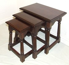 Superb SOLID OAK Nest of 3