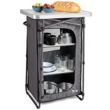 Camping Kitchen Unit 4 Shelf Storage Cupboard Folding Portable Pop Up Cabinet