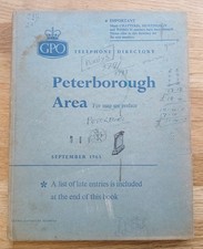 Vintage GPO Telephone Directory Peterborough Area September 1965 Phone Book