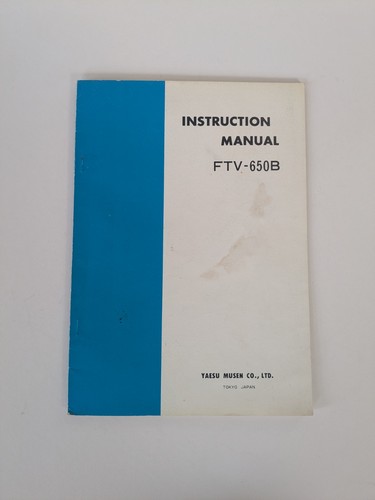 Yaesu ftv 650b instruction - yaesu, ftv-650b