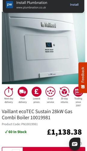 Vaillant ecotec sustain 28kw - ecotec,