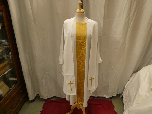 Vintage religious white - white, gold