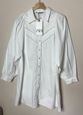 Zara white cotton poplin
