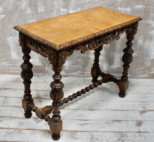 Victorian oak hall - hall, table