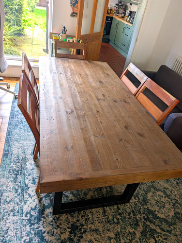 Reclaimed wood dining table - wood,