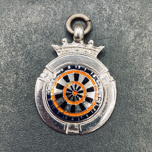 Watch fob dartboard enamel - dartboard,