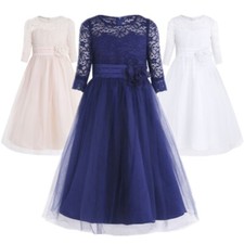 Flower Girls Dresses Bridesmaid Wedding Princess Formal Party Long Gown Costume