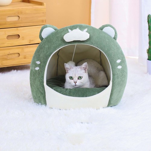 Cat cave bed green - cave,